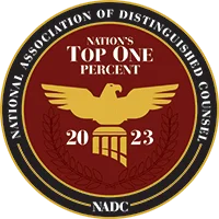 National Association of Distiguished Counsel - Top One Percent Badge